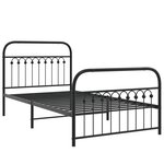 vidaXL Cadre de lit métal sans matelas avec pied de lit noir 100x190cm