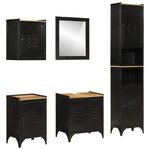 vidaXL Ensemble de meubles salle de bain 5 Pièces fer et bois de manguier