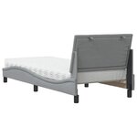 vidaXL Lit avec matelas Hanko gris clair 90x200 cm tissu