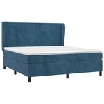 vidaXL Sommier à lattes de lit et matelas Bleu foncé 160x200cm Velours