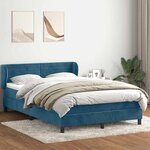 vidaXL Sommier à lattes de lit et matelas bleu foncé 160x210cm velours