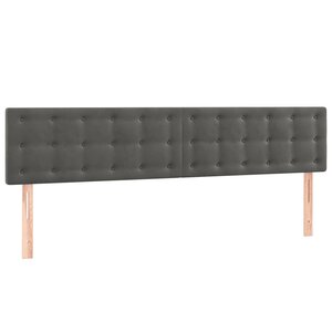 vidaXL Têtes de lit 2 Pièces Gris foncé 100x5x78/88 cm Velours