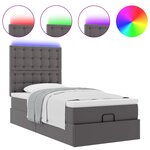 VidaXL Cadre de lit ottoman avec matelas gris 90x200 cm similicuir