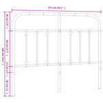 vidaXL Tête de lit métal blanc 120 cm