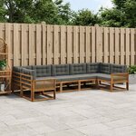 vidaXL Ensemble de canapés d'extérieur 7 Pièces Naturel et Anthracite