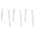 vidaXL Pieds de table à manger en forme de V  3 pièces  blanc  80 x (72-73 3) cm  acier