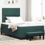 vidaXL Lit à ressorts avec tête de lit Vert foncé 120 x 200 cm Velours