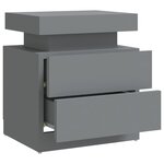 vidaXL Table de chevet Gris 45x35x52 cm Bois d'ingénierie