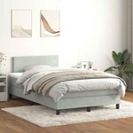 vidaXL Sommier à lattes de lit et matelas et LED gris clair 120x220cm velours