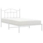vidaXL Cadre de lit métal sans matelas et tête de lit blanc 107x203 cm