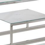 vidaXL Table console argenté acier inoxydable et verre trempé