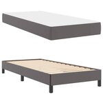 vidaXL Cadre de lit avec matelas Gris 90 x 200 cm tissu