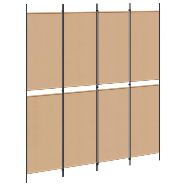 vidaXL Paravent 4 panneaux Beige 200 x 220 cm Tissu