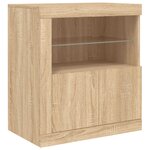 vidaXL Buffet avec lumières LED chêne sonoma 181 5x37x67 cm