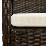 vidaXL Chaise de jardin avec coussin Résine tressée Marron