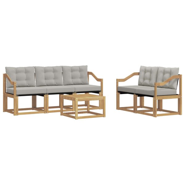 vidaXL Ensemble de canapés d'extérieur 6 Pièces Blanc et gris clair