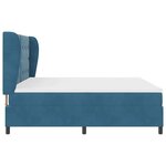 vidaXL Lit à ressorts avec matelas Bleu foncé 200 x 200 cm Velours