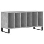 vidaXL Armoire à disques gris béton 100x38x48 cm bois d'ingénierie