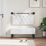 vidaXL Tête de lit suspendue Blanc Tissu