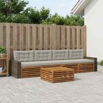 vidaXL Ensemble de canapés d'extérieur 5 pc Naturel et gris clair