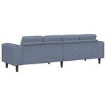 vidaXL Sofa en tissu avec coussin Bleu 208 cm Tissu en velours côtelé