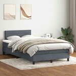vidaXL Sommier à lattes de lit et matelas et LED gris foncé 120x220cm velours