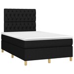 vidaXL Sommier à lattes de lit matelas et LED noir 120x190 cm tissu