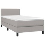 vidaXL Sommier à lattes de lit avec matelas et LED Gris clair 90x200cm