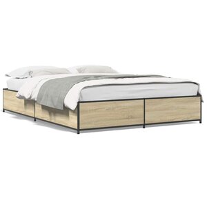 vidaXL Cadre de lit sans matelas chêne sonoma 150x200 cm