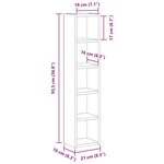 vidaXL Armoires à CD 2 Pièces Sonoma gris 21x16x93 5 cm Bois d'ingénierie