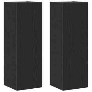 vidaXL Cabinet TV mural 2 Pièces Chêne noir 30 5 x 30 x 90 cm