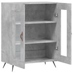 vidaXL Buffet gris béton 69 5x34x90 cm bois d'ingénierie