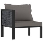 vidaXL Salon de jardin 6 Pièces avec coussins résine tressée anthracite