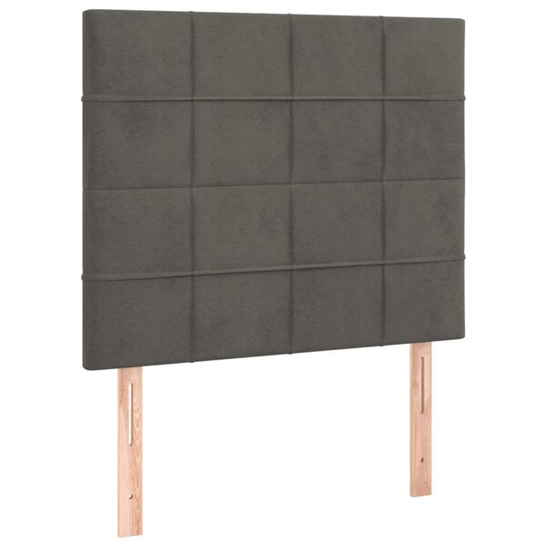 vidaXL Têtes de lit 2 Pièces Gris foncé 90x5x78/88 cm Velours