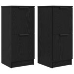 vidaXL Buffets 2 Pièces en Chêne Noir  30x30x70 cm  Fabriqué en Bois d'Ingénierie