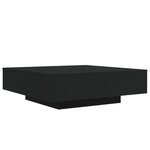 vidaXL Table basse avec lumières LED noir 100x100x31 cm