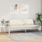 vidaXL Coussin de Dos Crème 200 x 50 cm Tissu en velours côtelé