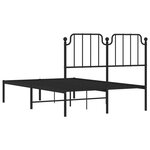 vidaXL Cadre de lit métal avec tête de lit noir 120x190 cm