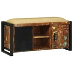 vidaXL Banc de rangement Multicolore Bois massif de récupération