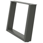 vidaXL Pieds de table basse en U 2 pièces Anthracite 60 x (42-43) cm Acier
