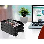 Q-connect corbeille à courrier empilable - PP documents - A4+ - Noir