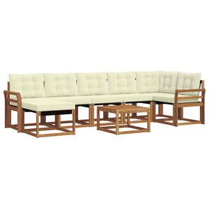 vidaXL Ensemble de canapés d'extérieur 8 pc Naturel et Crème