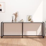 vidaXL Table console Marbre blanc 200x35x75 5 cm Verre trempé