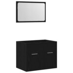 vidaXL Ensemble de meubles salle de bain 2 Pièces chêne noir