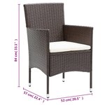 vidaXL Ensemble à Manger de jardin 11Pièces poly rotin bois solide brun