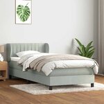 vidaXL Sommier à lattes de lit et matelas gris clair 90x210 cm velours