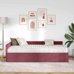 vidaXL Cadre de lit d'angle avec matelas Autre 2 Pièces Rouge tissu