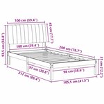 vidaXL Cadre de lit avec tête de lit Blanc 100 x 200 cm Pin massif