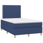 vidaXL Sommier à lattes de lit matelas et LED bleu 120x190 cm tissu