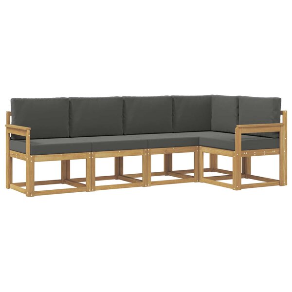 vidaXL Ensemble de canapés d'extérieur 5 pc Blanc et anthracite